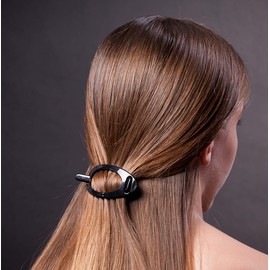 Camila Paris CP2318 French Hair Barrette Clip, Flexible Ponytail Holder No Metal Parts, Strong Hold Grip Hair Clips for Women, No Slip and Durable Styling Girls Hair Accessories, Made in France