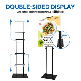 USCNC Floor Poster Board Stand, Double-Sided for Board & Foam Sign, Adjustable Metal Sign Holder, Height Up to 82Inches Poster Stand for Display Pedestal Sign Stand