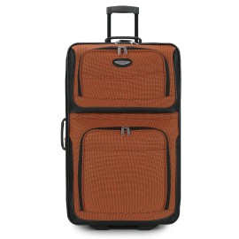 Traveler's Choice Travel Select Amsterdam 29" Large Checked Expandable Rolling Luggage, Orange