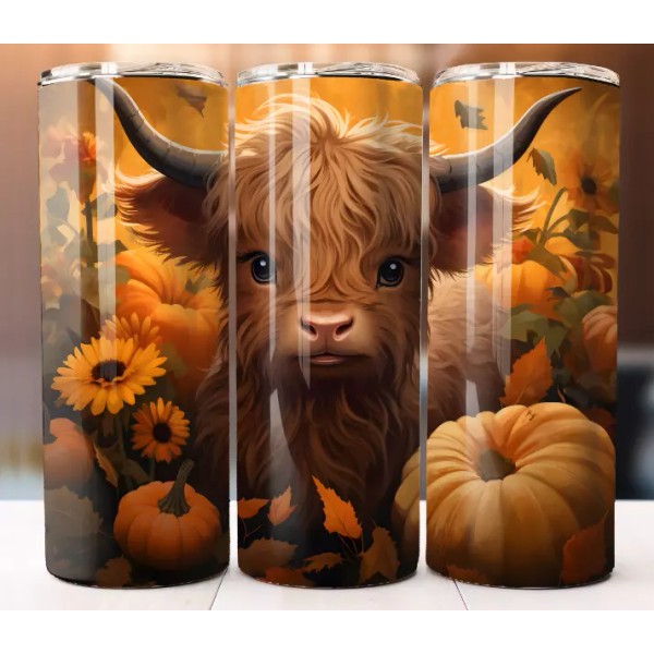 Handmade Baby Highland Cow Tumbler 20oz Cup Mug 20oz Lid