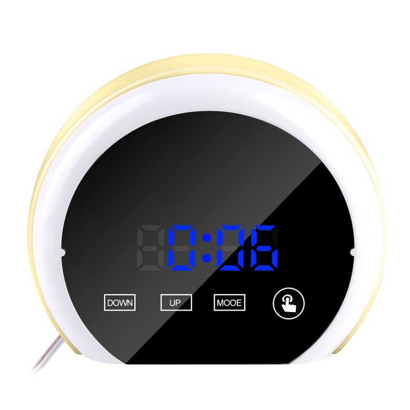 Mirror Surface Digital Alarm Clock Colorful LED Night Light with