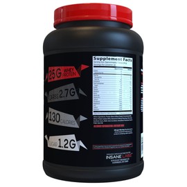 Insane Labz Insane Whey,100% Muscle Building Whey Protein, BCAA Amino Profile, Mass Gainer, Meal Replacement (Strawberries & Cream, 30 Servings)