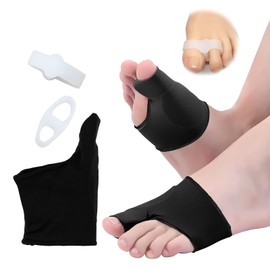 FunnAura 1 Pair Bunion Corrector Big Toe Straightener, Bunion Corrector for Women with 1 Pair of Toe Separators (Black, L)