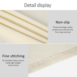 Armrest Covers 2pcs Universal Armchair Covers Non-Slip Sofa Armrest Protector Soft Warm Couch Arm Rest Covers Protector(Beige)