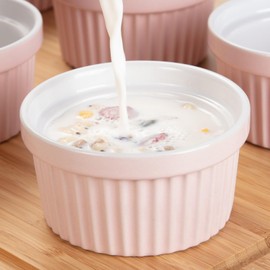8 Oz Ceramic Ramekins Set of 8, Porcelain Creme Brulee Souffle Ramekins for Baking, Pudding Custard Cups, Dipping Sauces, Dishwasher and Oven Safe