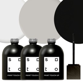 soto Paint Touch Up, Set of 3, 1.5oz Appliance + Porcelain, High-Gloss Finish (Greys & Black) - Grey + Black Enamel Porcelain + Bathtub Repair for Tub, Tile, Sink, Stove, Appliances, Interior/Exterior