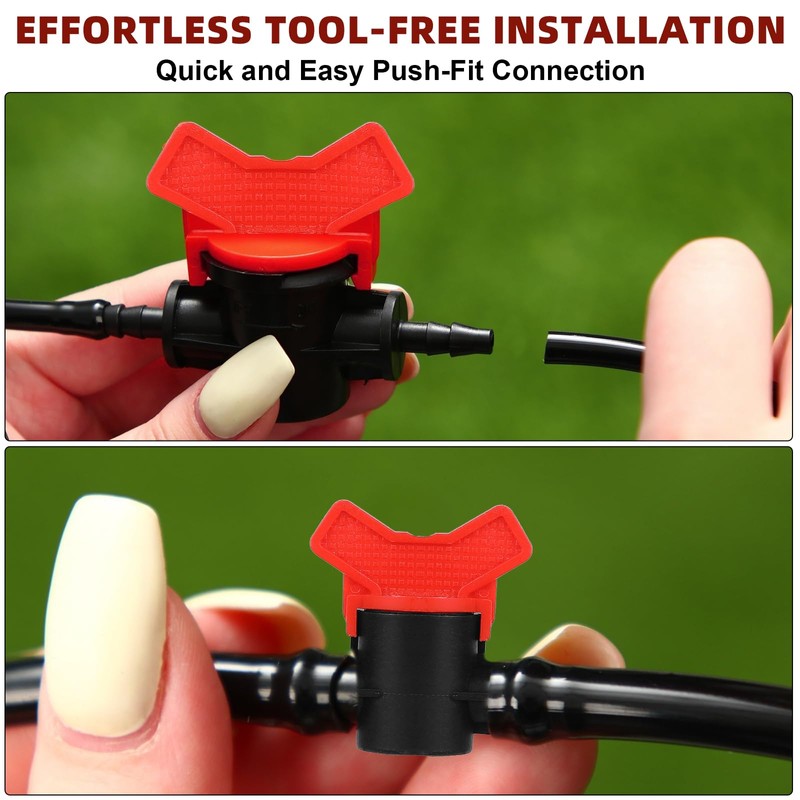 4PCS 3/8“ ID in Line Hose Barbed Ball Valve Shut-Off