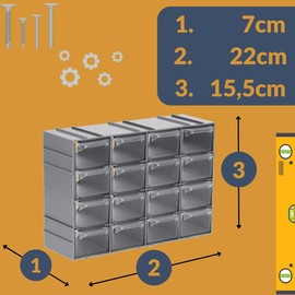 Expandable 16 Compartment Storage Box Drawers Organiser Small Parts Storage Box Assortment Boxes