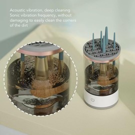KIMISS Limpiador de Brochas de Maquillaje Eléctrico, Herramienta Limpiadora para Brochas de Maquillaje de Belleza de Todos los Tamaños, Base Líquida, Contorno, Sombra de Ojos,