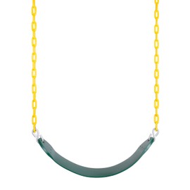 New Bounce Swing Seat - Swing Set Accessories for Outside, with Heavy Duty Rust-Proof Chain Coated in Thick Plastic for Safety and Comfort - Outdoor Replacement Swings for Kids and Adults