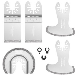 EXKRAEFT 5PCS Diamond Oscillating Multi Tool Blades for Grout Removal, Tile Mortar Concrete Masonry, Fits Milwaukee Ryobi Rockwell Fein
