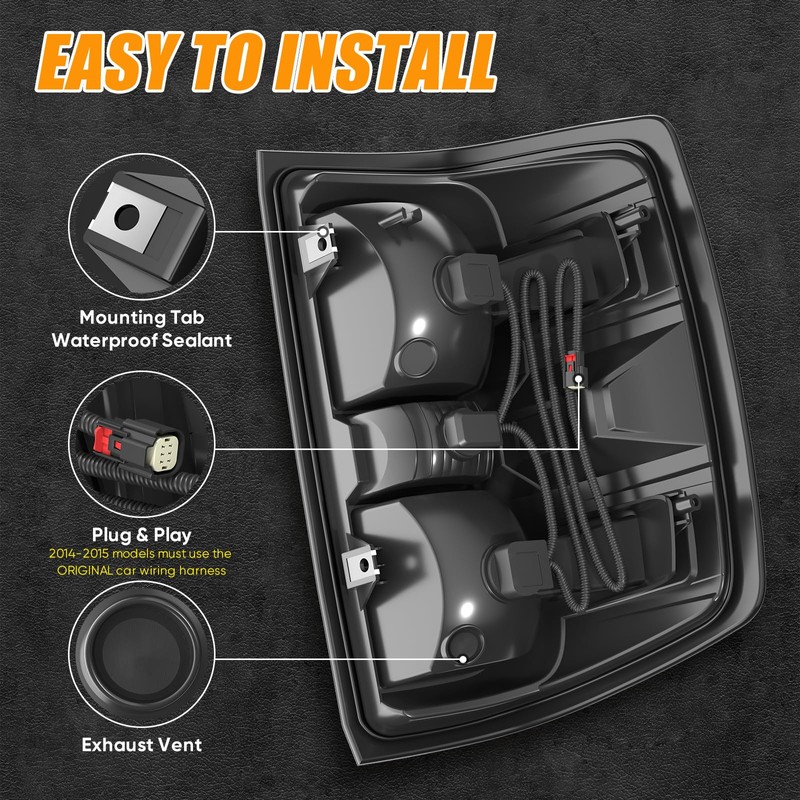 Reilauto Tail Light Assembly Compatible with 2016-2019 Chevy Silverado 1500