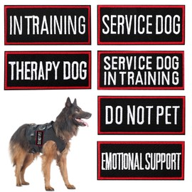 12 Pieces Service Dog Patch Removable Emotional Support Dog Vest Patch Service Dog in Training Dog Patch and Do Not Pet Patch