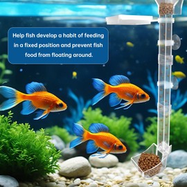 Shrimp Feeding Tube & Dish Set - Anti-Scatter Aquarium Feeder with Adjustable Height & Floating Ring for Fish & Shrimp Tanks | Ideal for Tropical Fishkeepers