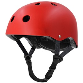 Tourdarson Skateboard Helmet Impact Resistance Ventilation for Youth & Adults (Red,Large)