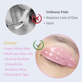 Lomansa Lash Lifting Pads, Wimpernlifting Pads, Super Klebrig, 4 Größen(Rosa)