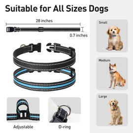 DTCollar Collar Replacement Strap Compatible with Dog Training Collar Receiver, Reflective Dog Collars Strong, 2 Piece Set
