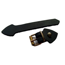 Leather Strap Set with Buckle Brass Rivets 5 Pack for DIY 16 mm Colour Black, black