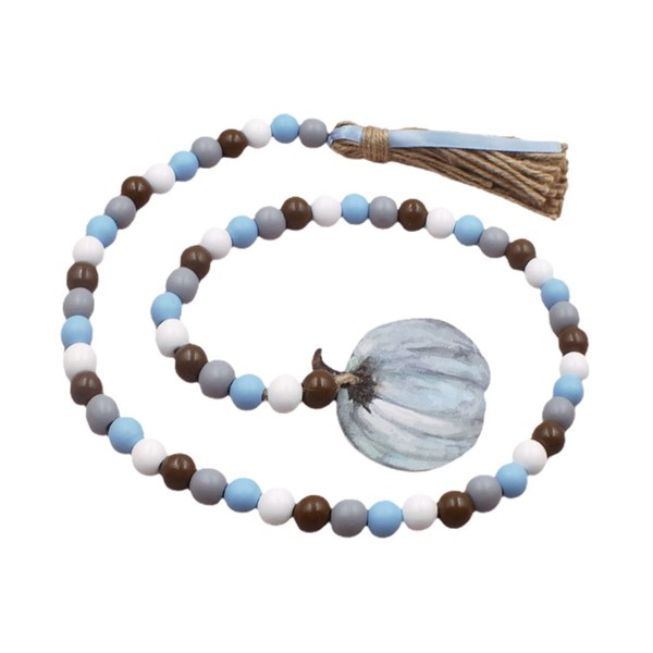 MAGICLULU Thanksgiving Wood Bead Garland Pendant Rustic Pumpkin Decor for