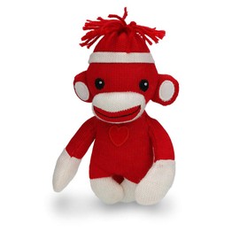 Plushland Adorable Sock Monkey, The Original Traditional Hand Knitted Stuffed Animal Toy Gift-for Kids, Babies, Teens, Girls and Boys Baby Doll Present Puppet 6 Inches