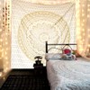 raajsee White Gold Mandala Tapestry For Bedroom- Aesthetic Tapestry -