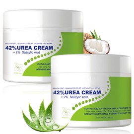 2PC Crema Hidratante para Pies, Crema de Urea al 42 ms cido Saliclico al 2 para el Tratamiento de Reparacin de Pies y Manos Secos y Agrietados,...    