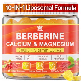 LILICARE LILICARE Berberine Supplement Gummies Sugar Free, Extra Absorption with Liposomal Berberine & Berberine HCI, Calcium, Magnesium, AMPK Activitor for Sugar & Level, Immune, Energy, Metabolism -Pack of 2