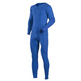 Ychnaim Mens Long Sleeve Onesies Jumpsuit Nightwear Button Down One Piece Pyjamas Color Blue Size M