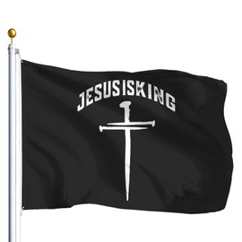 Generic Jesus Is King Jesus John 14:6 Costume Christian Flags for Room Teen funny Flags 3x5 Outdoor Novelty Outdoor Flags Wall, white