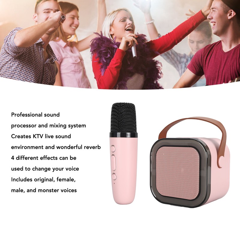 Portable Karaoke Machine LED Dynamic Light Small Bluetooth Speaker with