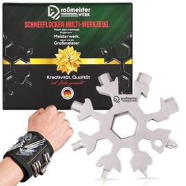 Multifunctional Tool I The Gift for Men I Snowflake 18 in 1 Multitool I Universal Craftsman Gadget + Magnetic Bracelet Gift