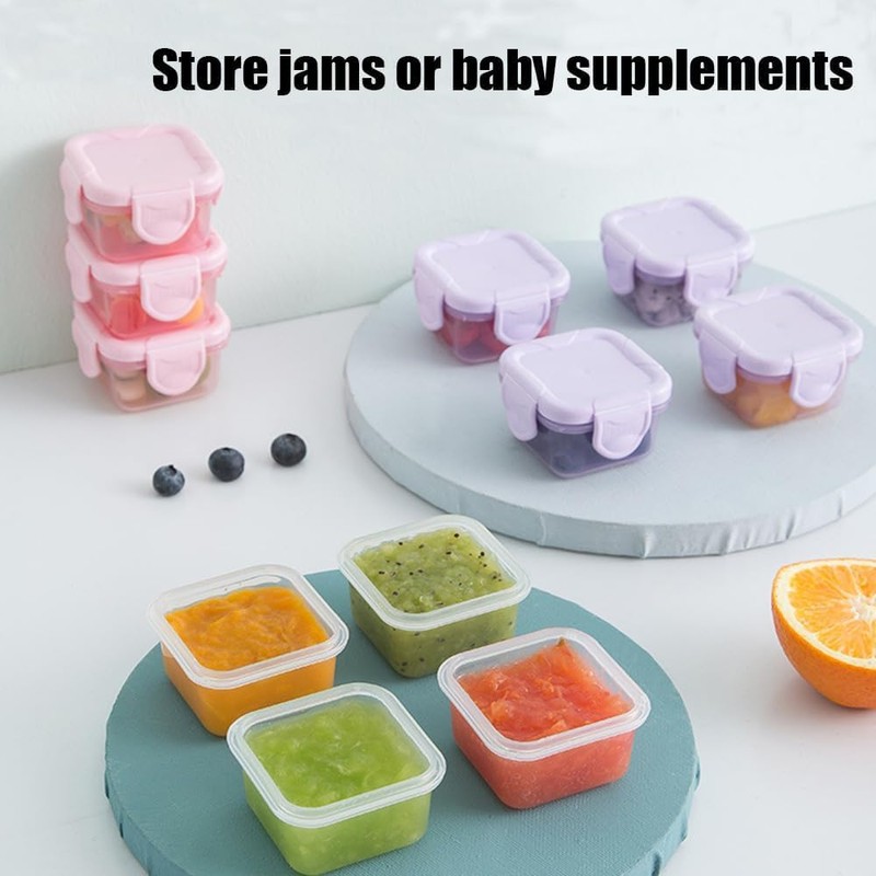 Plastic Salad Dressing Containers, 6Pcs Mini Food Storage Containers,Small Food