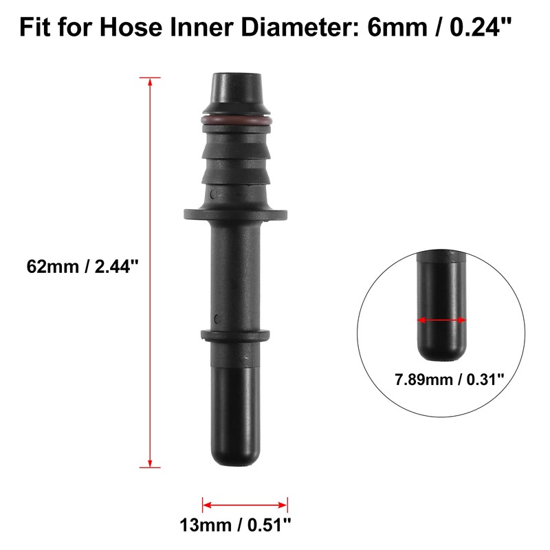 A ABSOPRO Fuel Line Connector 7.89 mm ID6 Fuel Hose