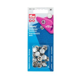 Prym 390122 Nachfüllpackung für 390117 Nähfrei Druckknopf Jersey, Messing, Perlkappe 12 mm, metal, Perle