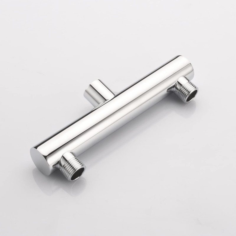 HAMOLER Dual Shower Head Manifold with Brass Shut Off Valve
