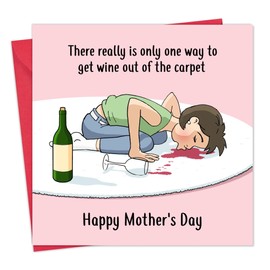 Twizler Funny Mothers Day Card with Wine - Funny Mothers Day Cards For Mum - Funny Mothers Day Cards From Son Or Daughter - Funny Card for Mothers Day
