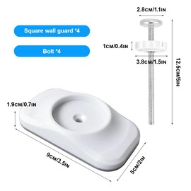 Lotvic 8 Pcs Baby Gate Extension Kit, 4 Pcs Baby Gate Wall Protector with 4 Pcs Pressure Mounted Baby Gate Threaded Spindle Rods for Baby Gate Extension, Stair Gate Extension, Pet & Dog Gate Extension