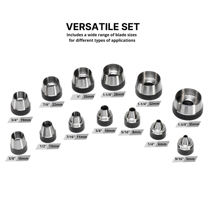 NEIKO 02604A Hole Punch Set | SAE & Metric, 3/16”