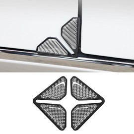 DUSCOKE 2PCS Car Door Protector Edge Guards for Door Corner, Carbon Fiber Anti-Collision Front Doors Corner Protector Self-Adhesive Sticker, Universal Vehicle Decoration Accessories (Silver)