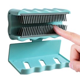 Kucucyle Hair Collector for Shower, 2-in-1 Shower Hair Catcher Wall for Drain Protection, Reusable Wavy Shower Wall Hair Catcher, Foldable Storage Shower Hair Catcher, Snare Protector (Green)