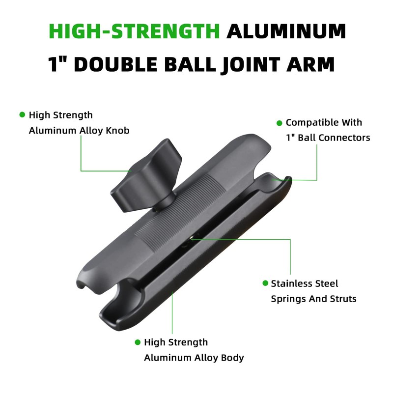 FANAUE Double Socket Arm Compatible with B Size 1" Ball