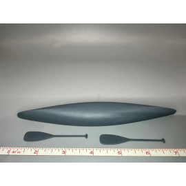 Unbranded 1/24 Scale Resin Kayak - Canoe with Ores Unpainted
