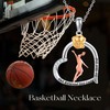 DAYLINLOVE Basketball Necklace S925 Sterling Silver Heart Basketball Pendant Necklaces