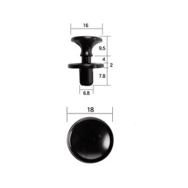 Boston BC5260 Automotive Parts Push Rivets, Black, Pack of 10