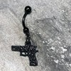Body Candy Black Glitter Gun Dangle Belly Button Ring