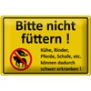 Tin Warning Sign 30 x 20 cm Animals Please Do