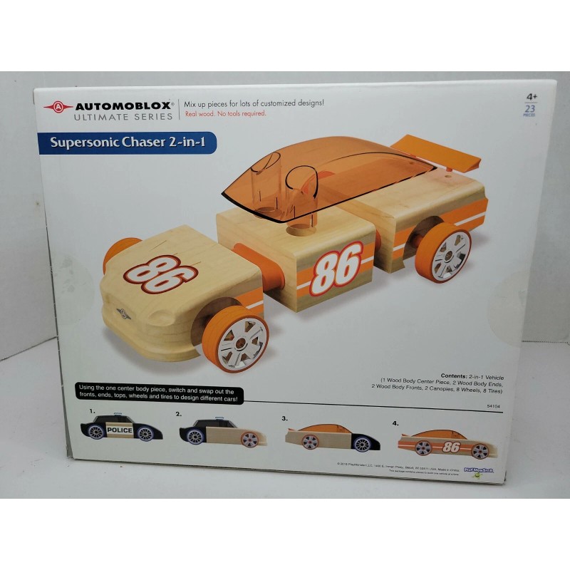 Automoblox Ultimate Series Chaser Racer 2-in-1 Police Cruiser Racecar Solid