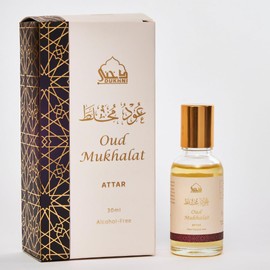Dukhni Oud Mukhalat Attar Oil Arabic perfume oils for men and women, without alcohol | 30ml Pure roll on perfume, saffron oud oil | Eid, Ramadan, Umrah Haj Gifts, Islamic Fragrances