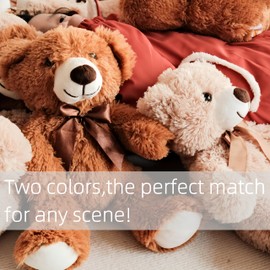 LELELONG 12 Pack Teddy Bears Bulk Teddy Bear Stuffed Animal Baby Shower Bear Plush Gifts for Christmas Valentine's Day Mother's Day for Kids or Adults (6 Light & 6 Dark Brown)