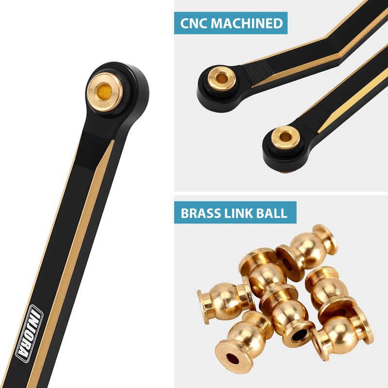 INJORA Brass High Clearance Front 4 Links Set 43g Links